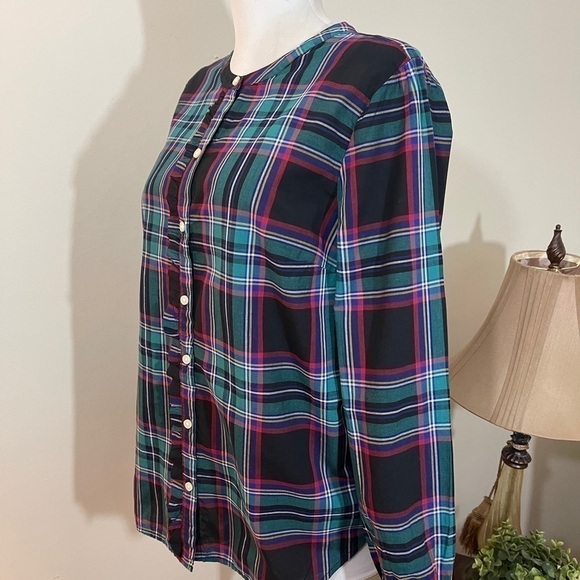 Old Navy sz sm tunic style top cute blk plaid - Picture 1 of 8